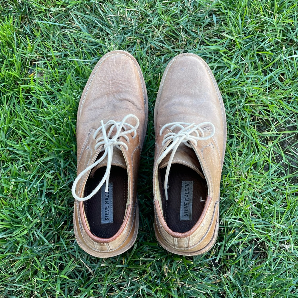Steve Madden tan leather boots